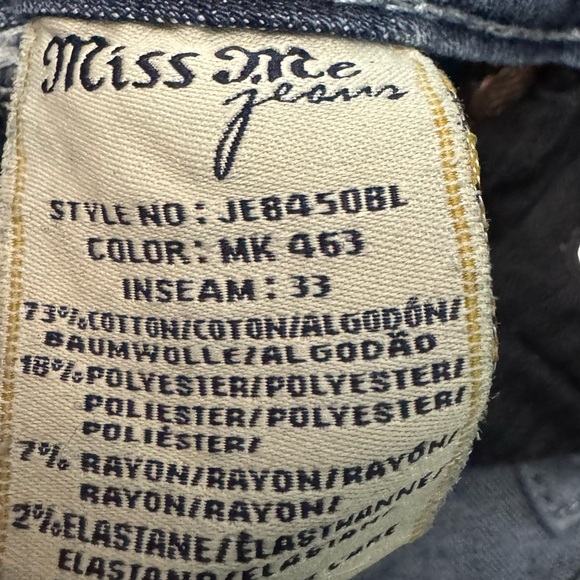 Women’s Y2K Miss Me Acid Wrinkle Wash Thick Stitch Boot Stretch Jeans 27 29x32.5 - Picture 7 of 7